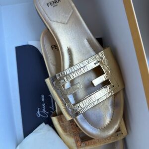 Fendi Gold Sandals Elegant Design